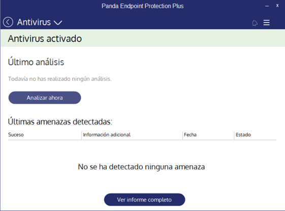 Imagen donde se selecciones "Analizar ahora"