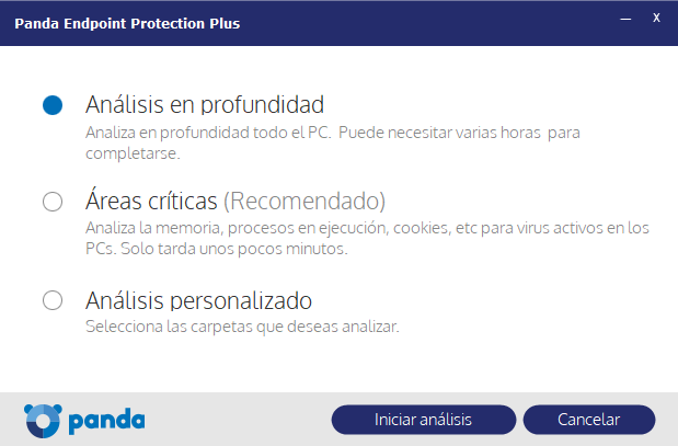 La imagen muestra seleccionado "Análisis en profundidad"