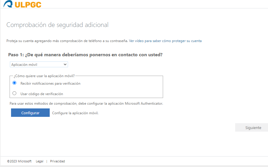 Captura de "Comprobación de seguridad adicional" APP 1
