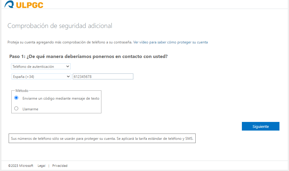 Captura de "Comprobación de seguridad adicional" PASO 1